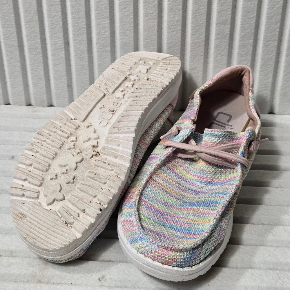 Hey Dude Wendy Youth Sox Pastels‎ Multi Color Slip On Loafers Size 5Y 130255074